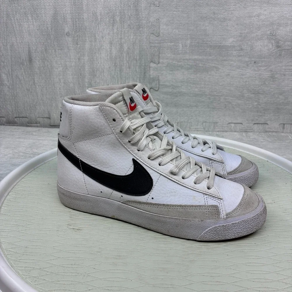 Nike Blazer Mid '77 GS White Leather Hi-Top Sneakers Youth 6Y DA4086-100